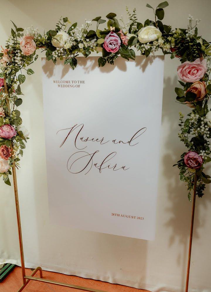 Hanging Floral Welcome Sign