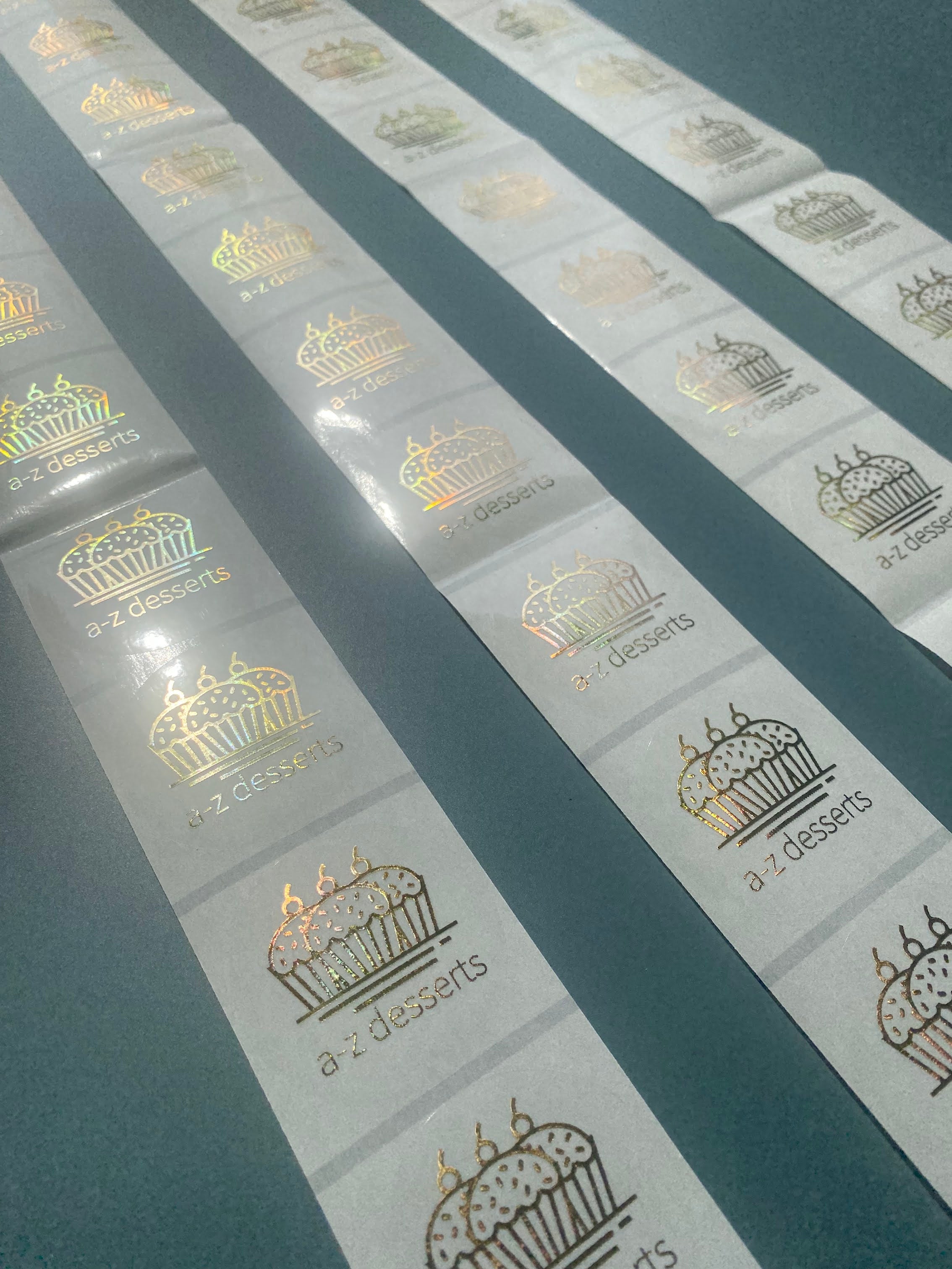 Personalised Clear Gold Foil Circle Stickers