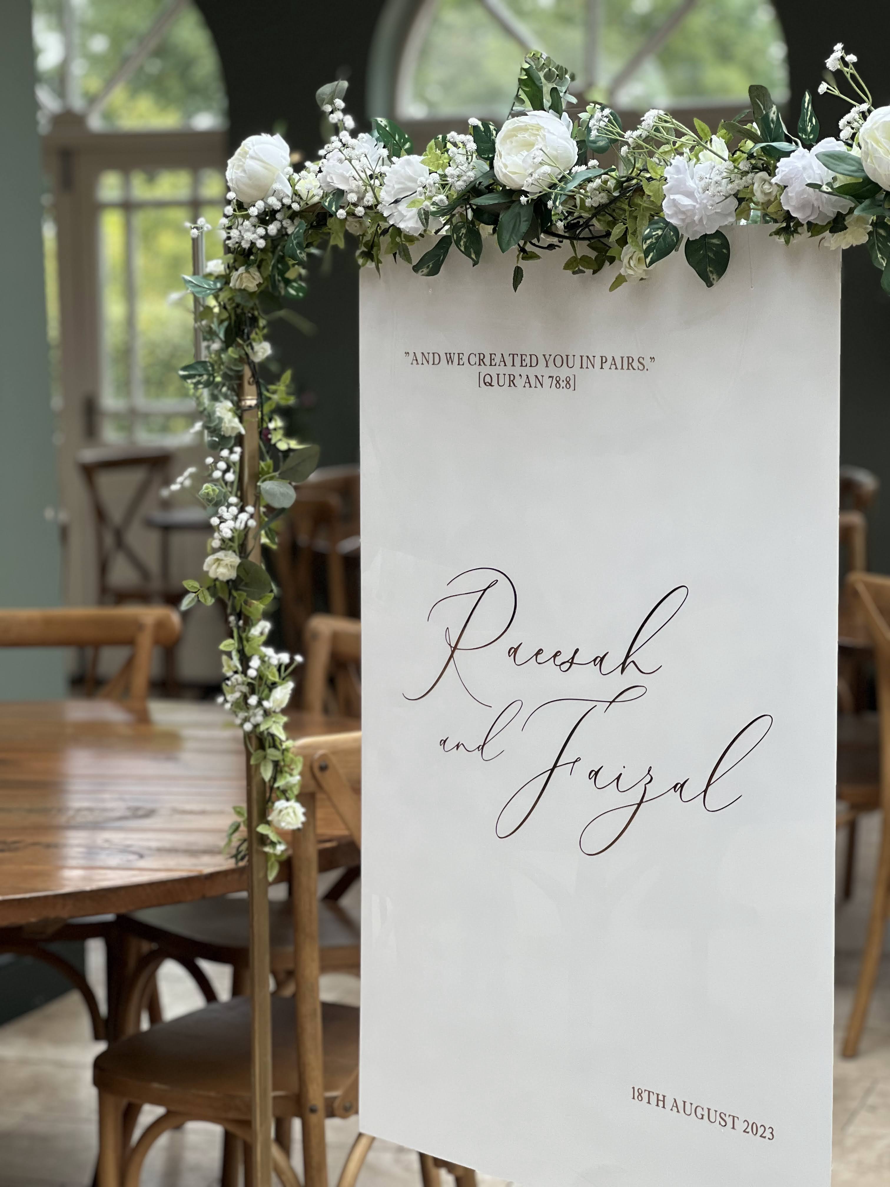 Hanging Floral Welcome Sign