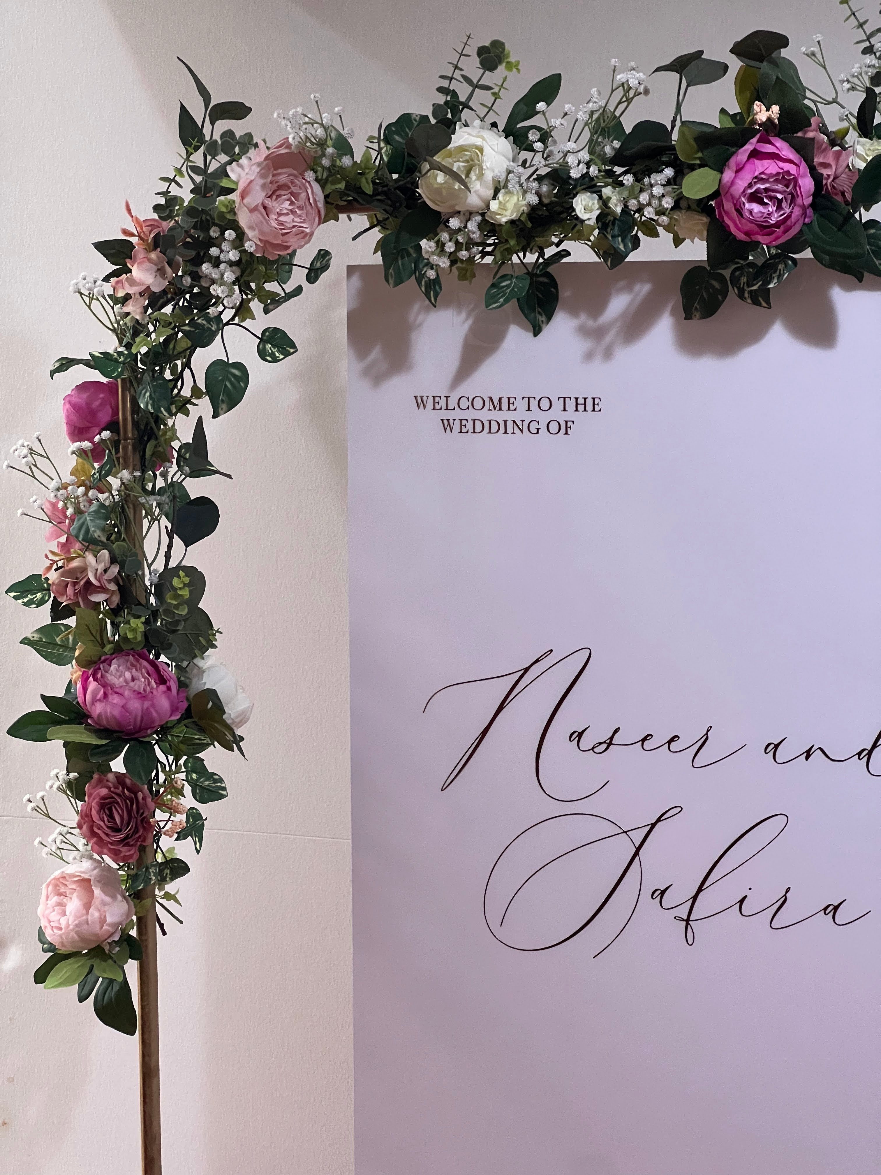 Hanging Floral Welcome Sign