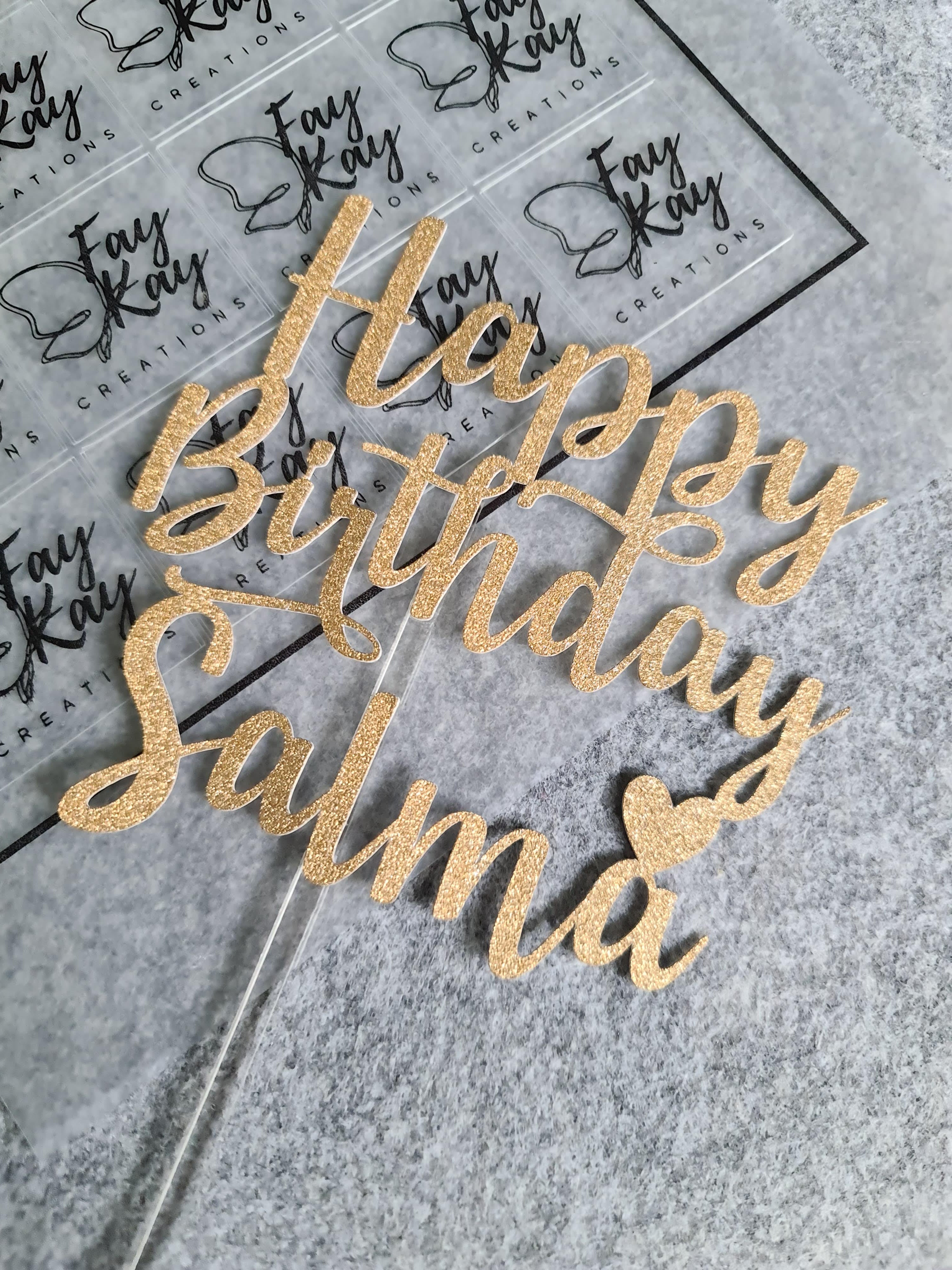 Personalised "Happy Birthday" Cake Topper