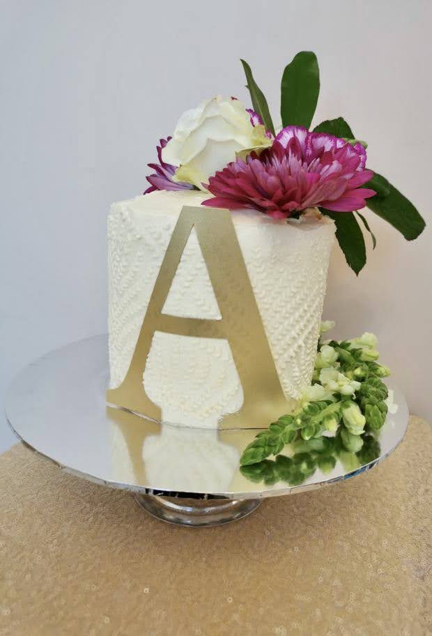 Alphanumeric Characters Side Cake Topper