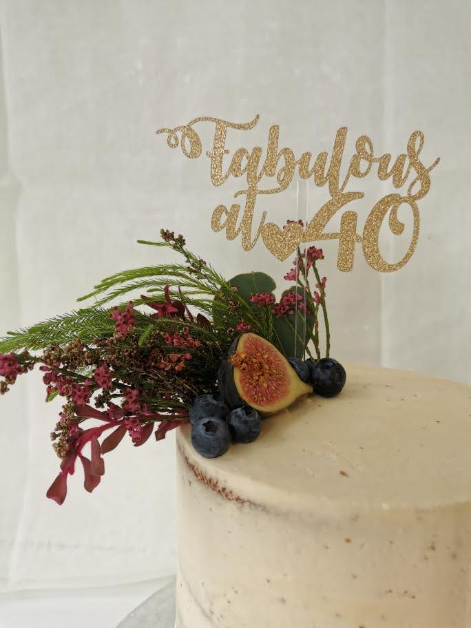 "Fabulous at 40" Cake Topper